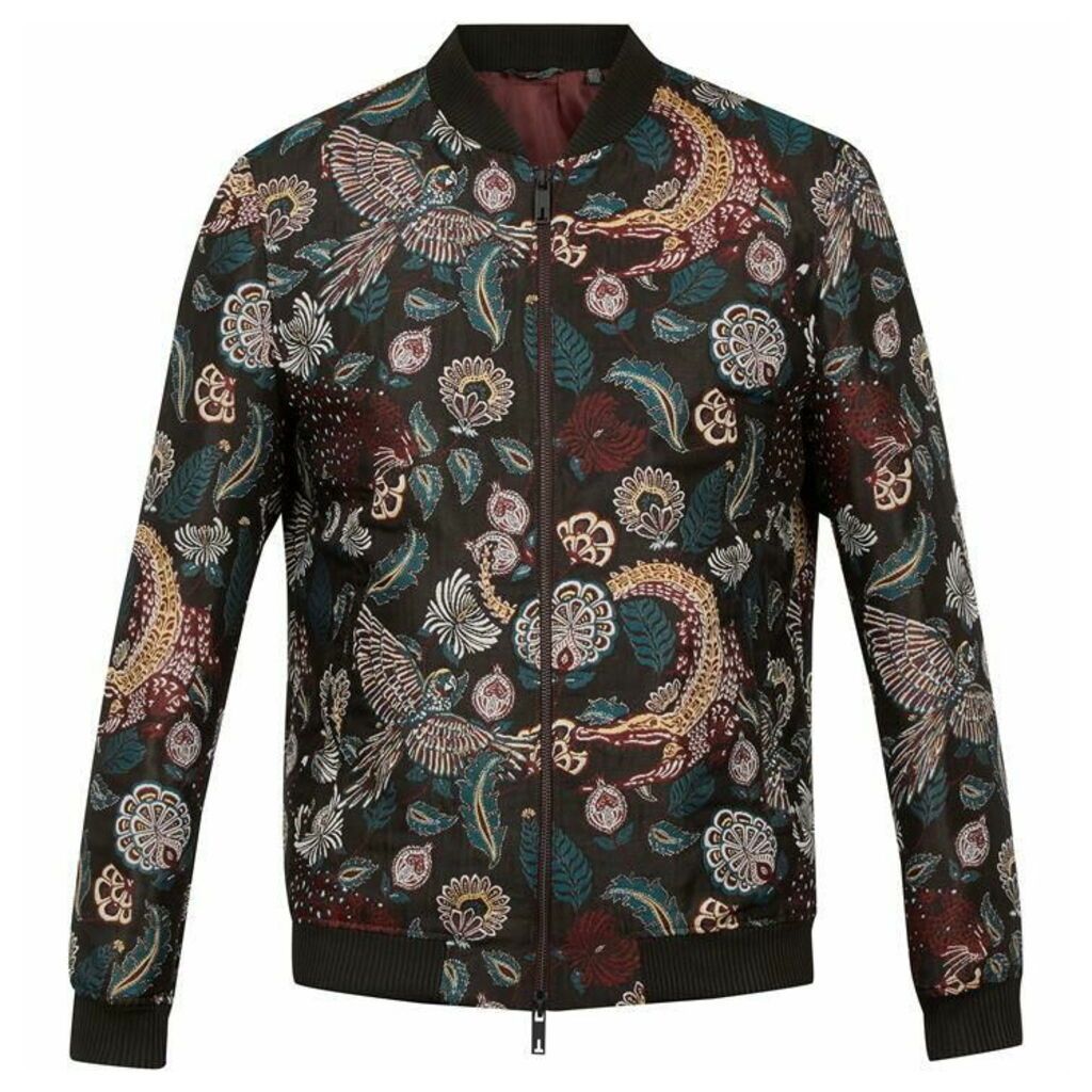 Ted Baker Queso Tiger Jacquard Bomber Jacket