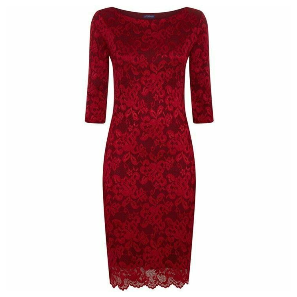 HotSquash Red long sleeved lace dress with ThinHeat