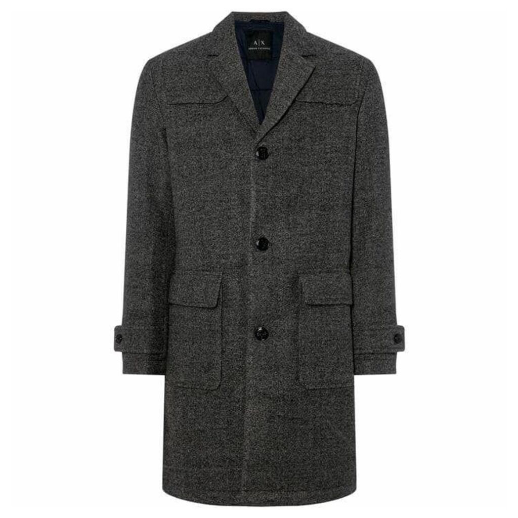 Armani Exchange Padded Wool Overcoat