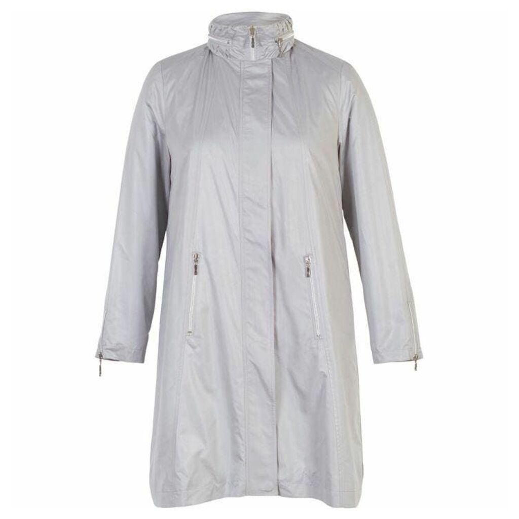 Chesca Pearlised Raincoat with Ruched Collar