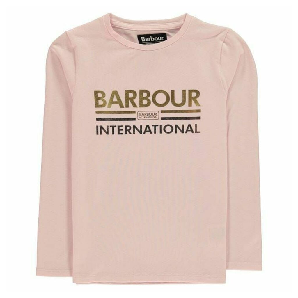 Barbour International Long Sleeve Logo T Shirt - Rose PI16