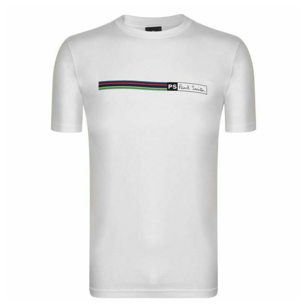 PS BY PAUL SMITH Stripe Logo Short Sleeved T Shirt