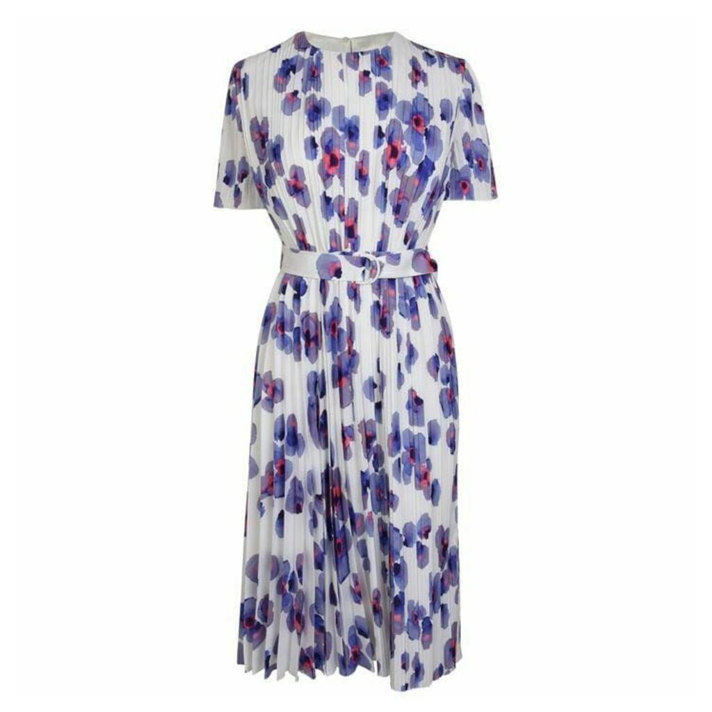 Boss Floral Pleated Dress