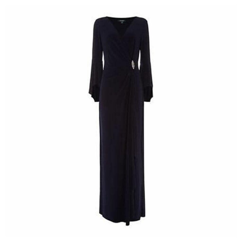 Lauren by Ralph Lauren Long Sleeved Jersey Gown With Side Pin