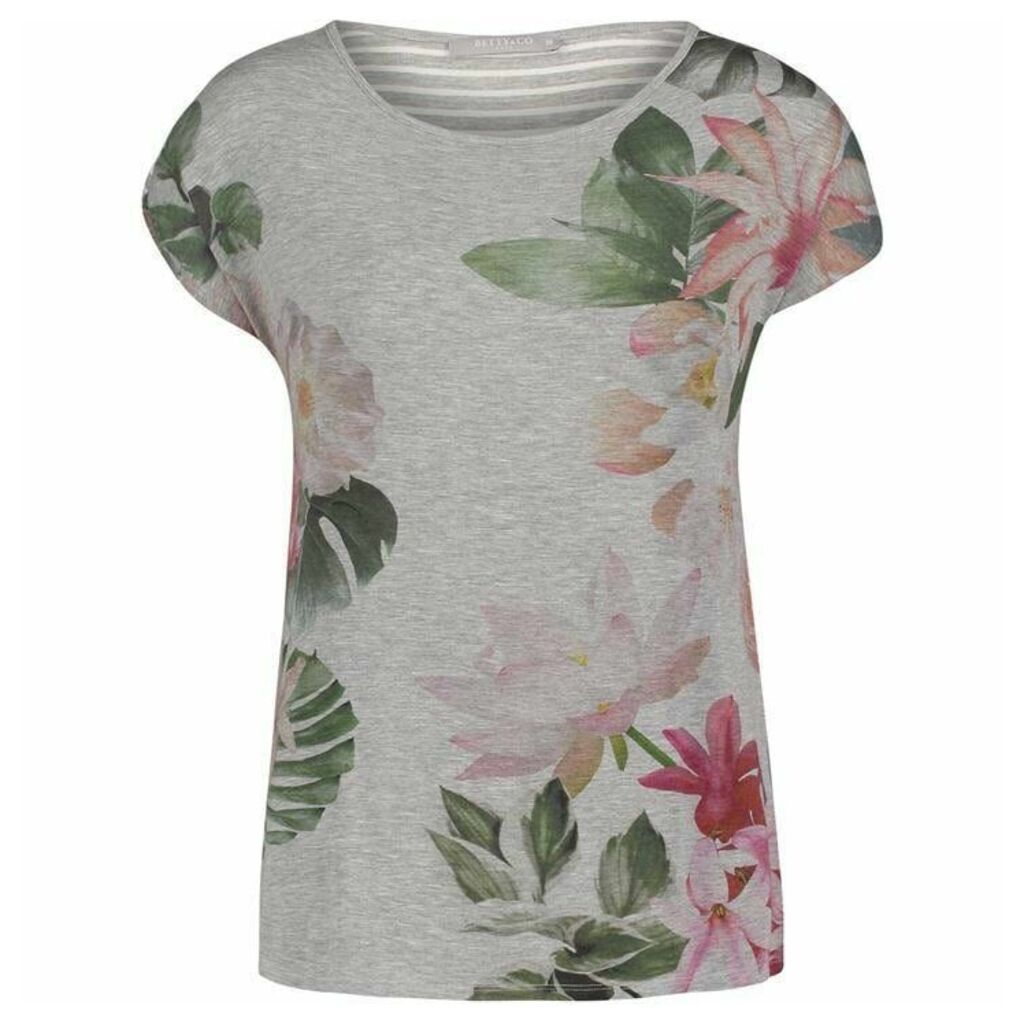 Betty Barclay Floral And Stripe Top - Multi-Coloured