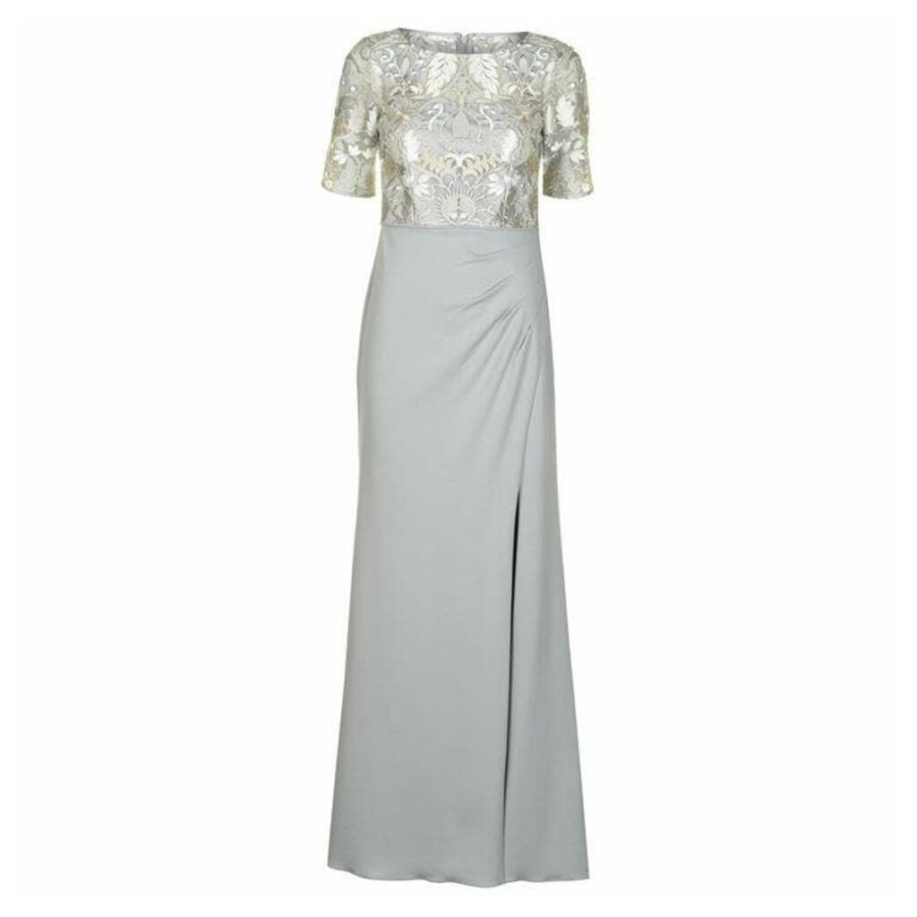 Adrianna Papell Embroidered Long Dress