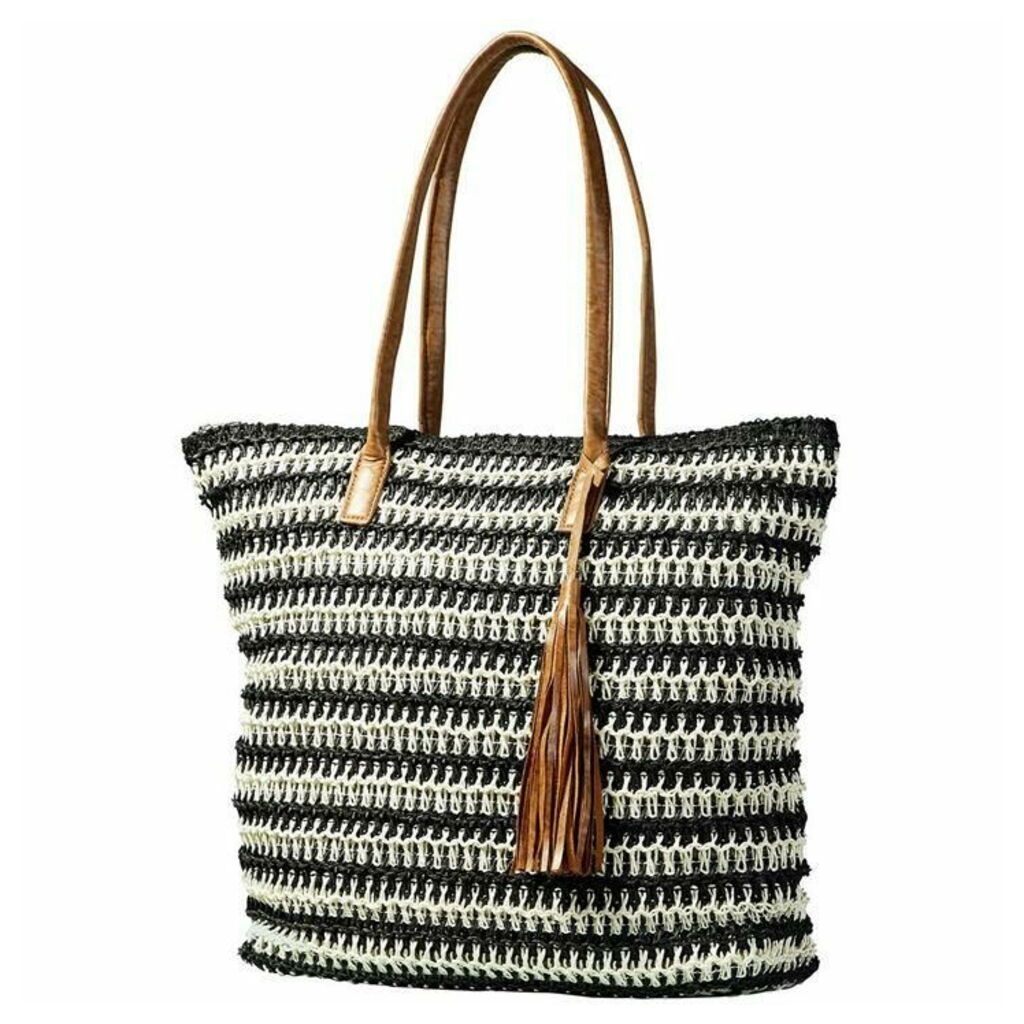 Yumi Natural Weaved Nautical Bag With Tassel