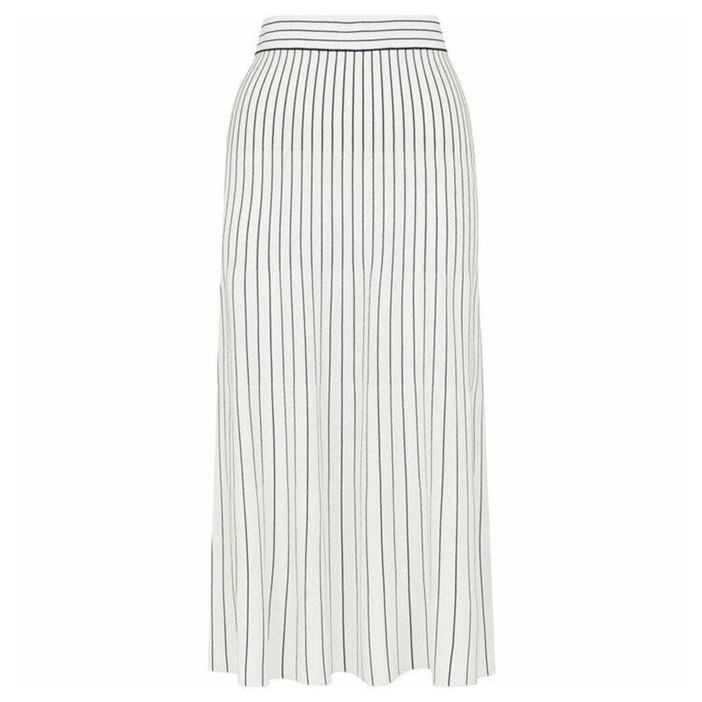 Whistles Gradual Stripe Knit Skirt - Ivory