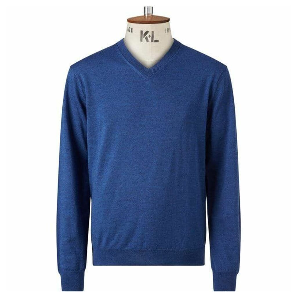 Chester Barrie Blue V Neck Sweater