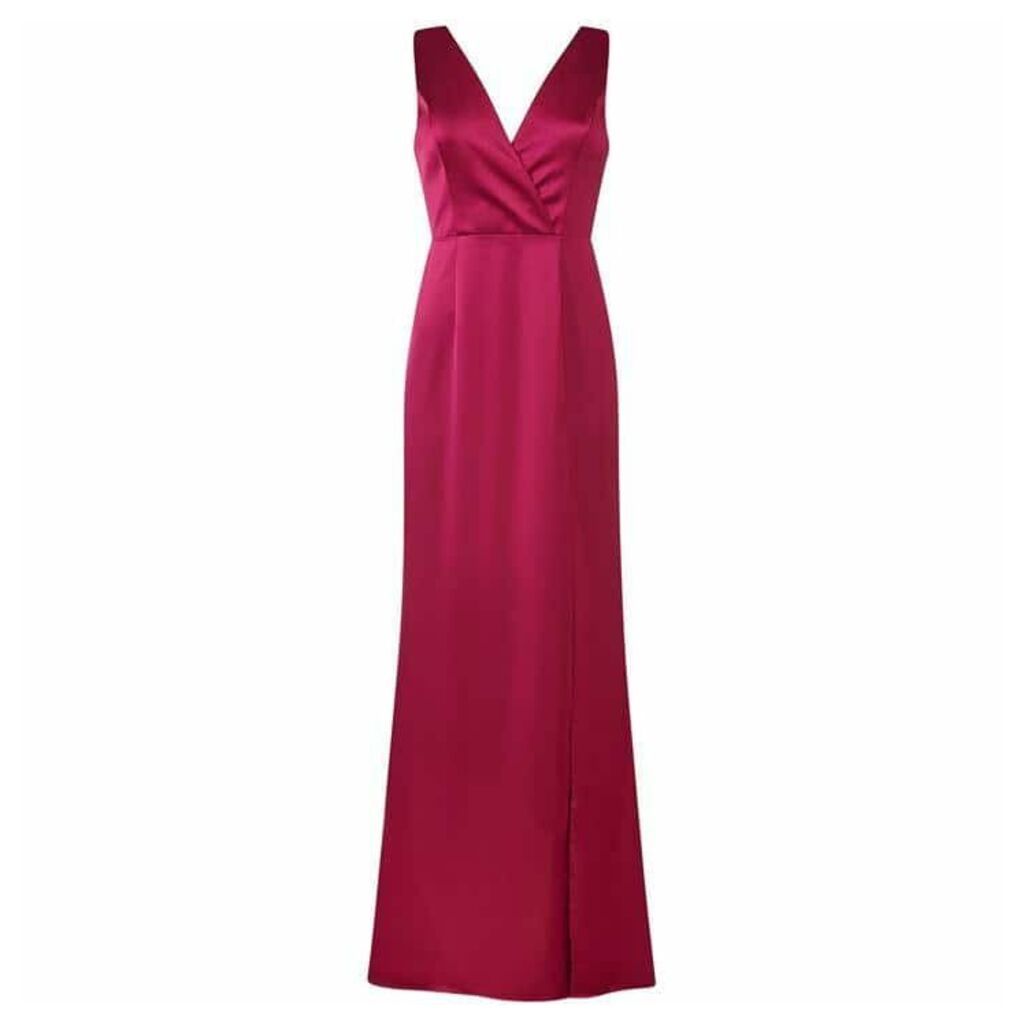 Adrianna Papell Satin Open Bow Back Dress