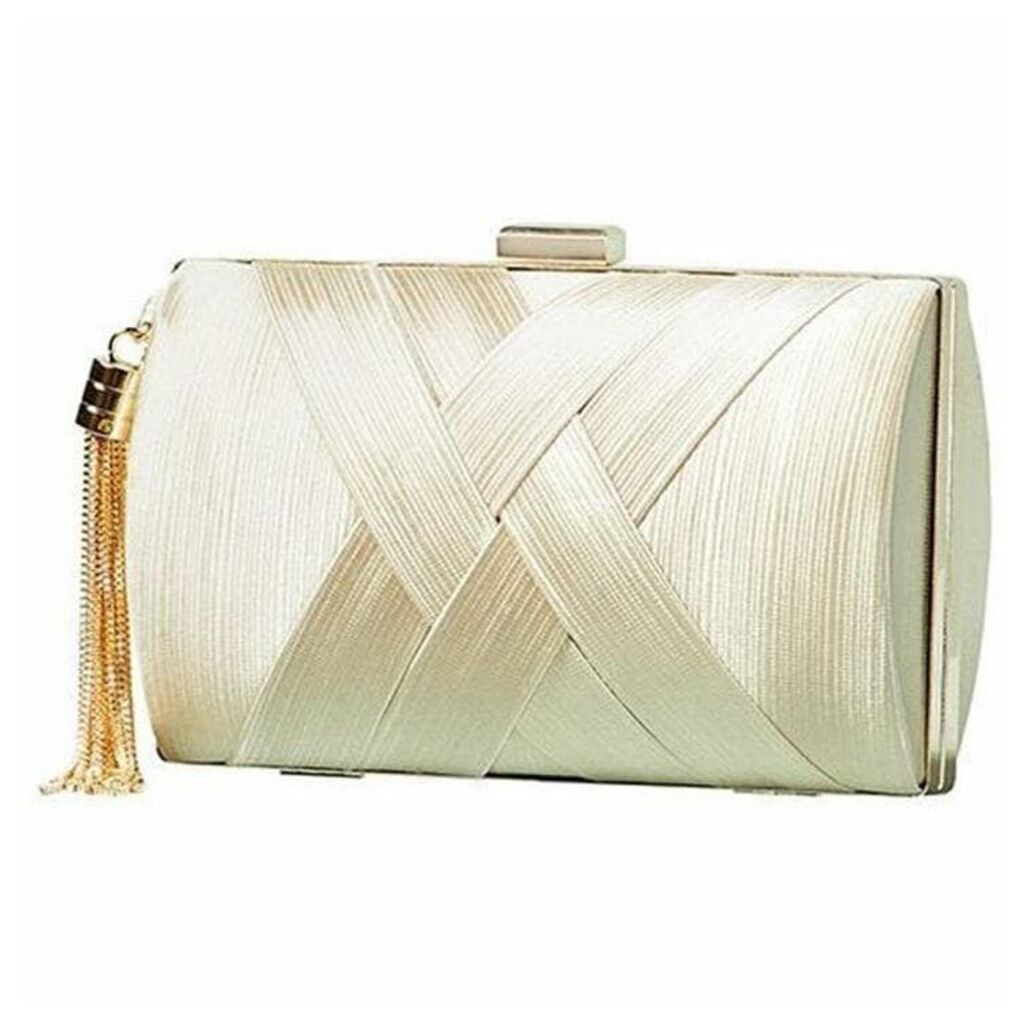 Yumi Plaited Detail Clutch Bag With Tass