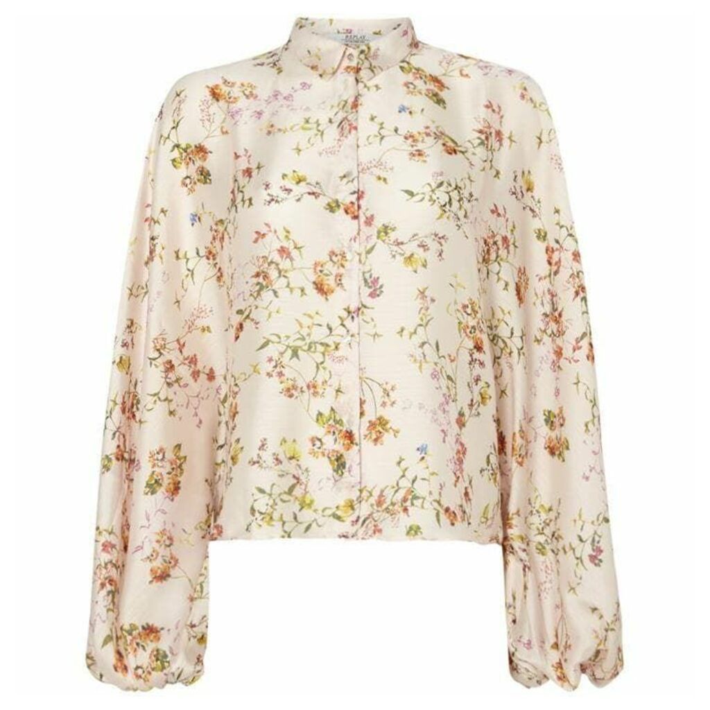 Replay Floral Shirt With Classic Collar