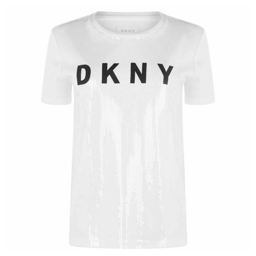 DKNY Logo Sequin T Shirt