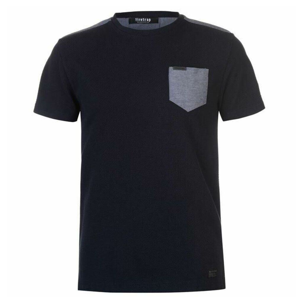 Firetrap Blackseal Texture T Shirt