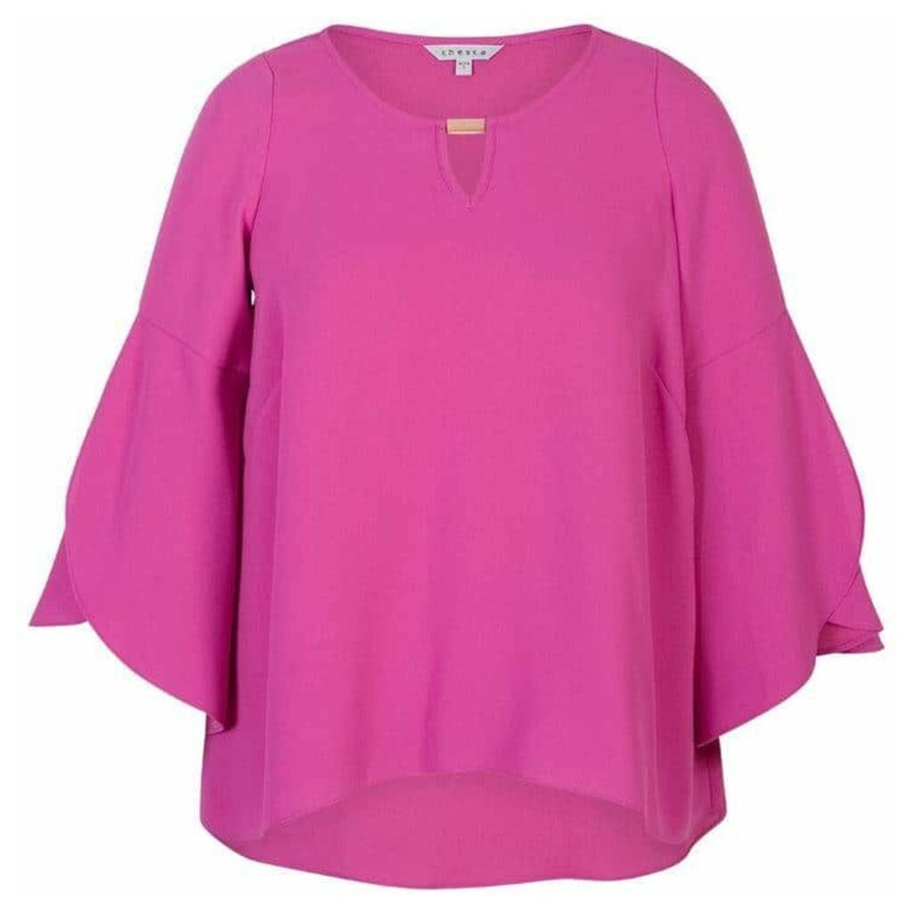 Chesca Crepe Top With Wrap Sleeve Detail