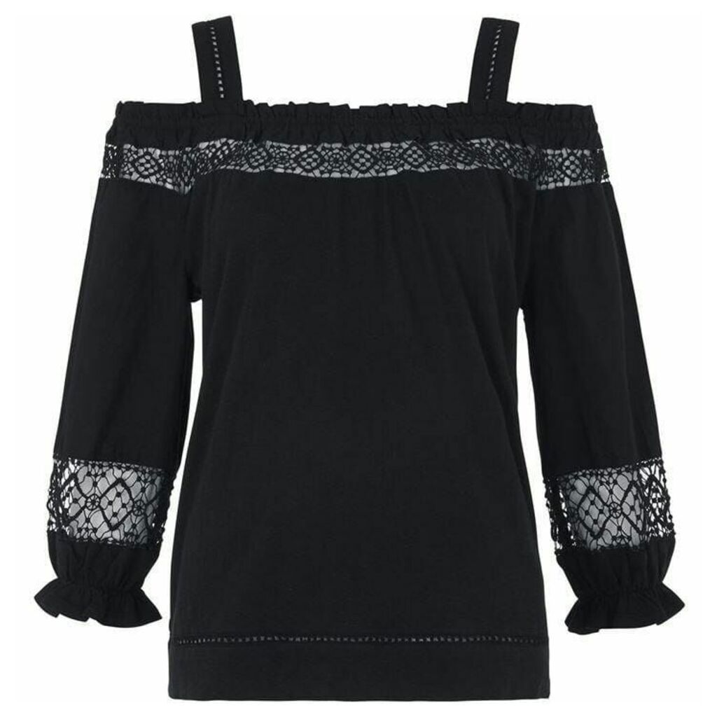 Whistles Lace Insert Off Shoulder Top