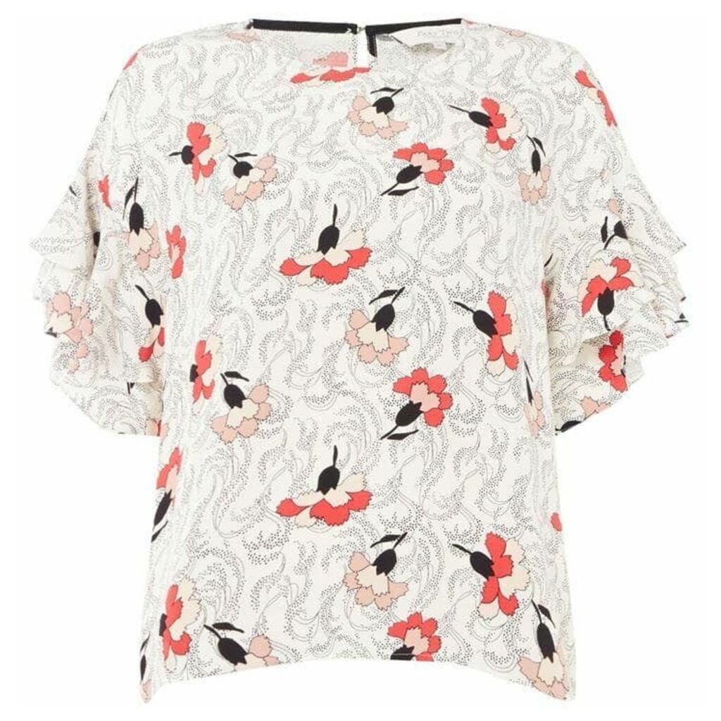 Part Two Kris floral ruffle sleeve top