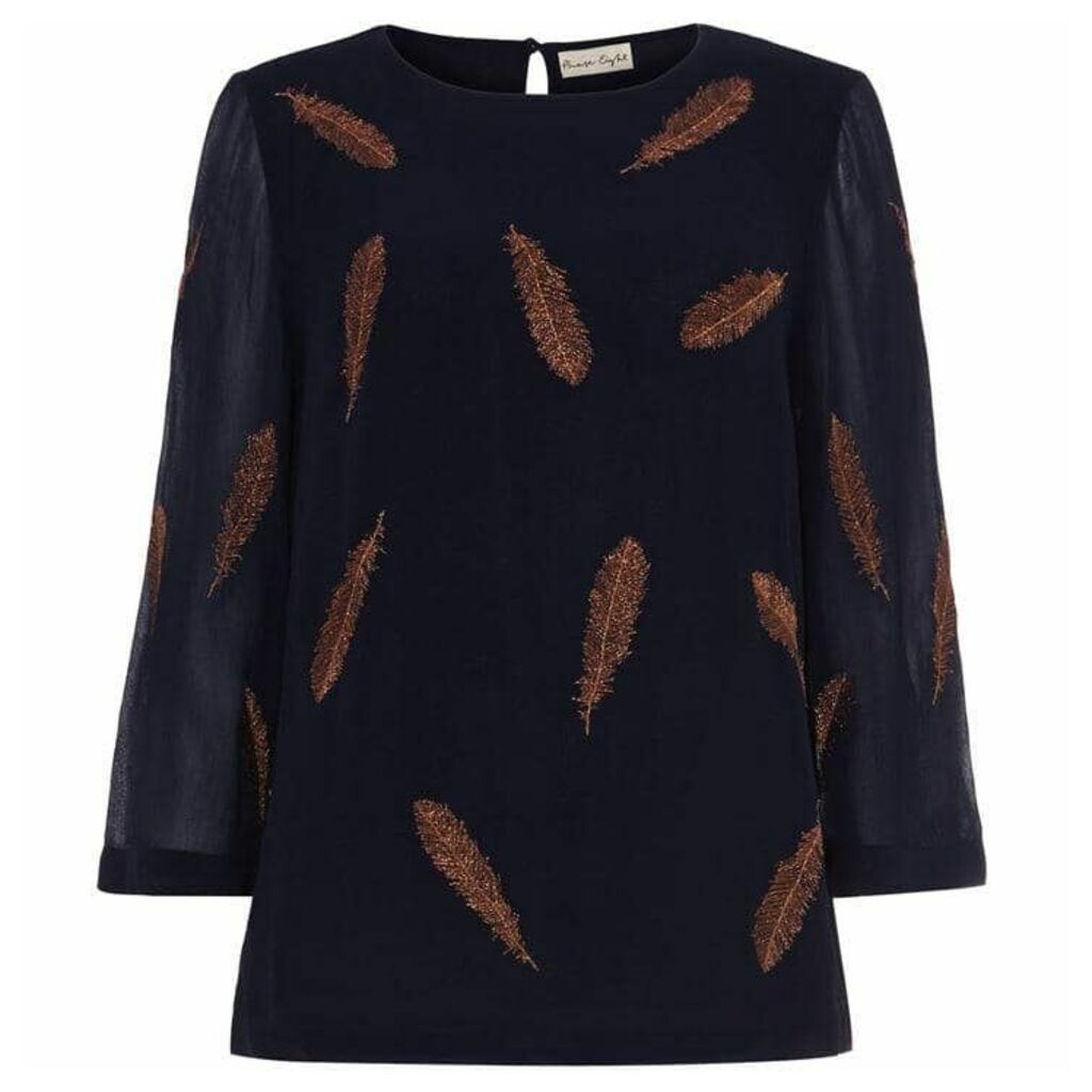 Phase Eight Odette Embroidered Feather Blouse