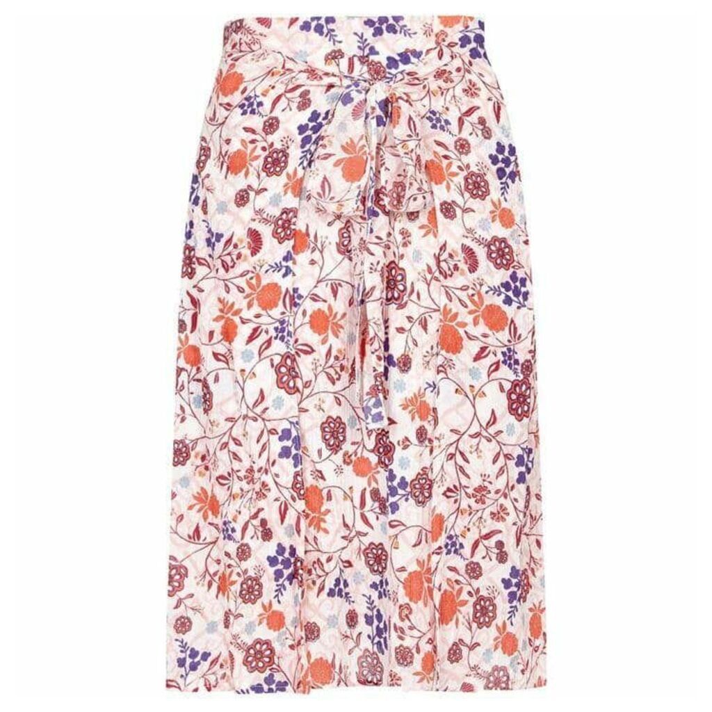Yumi Swirled Flower Print Skirt