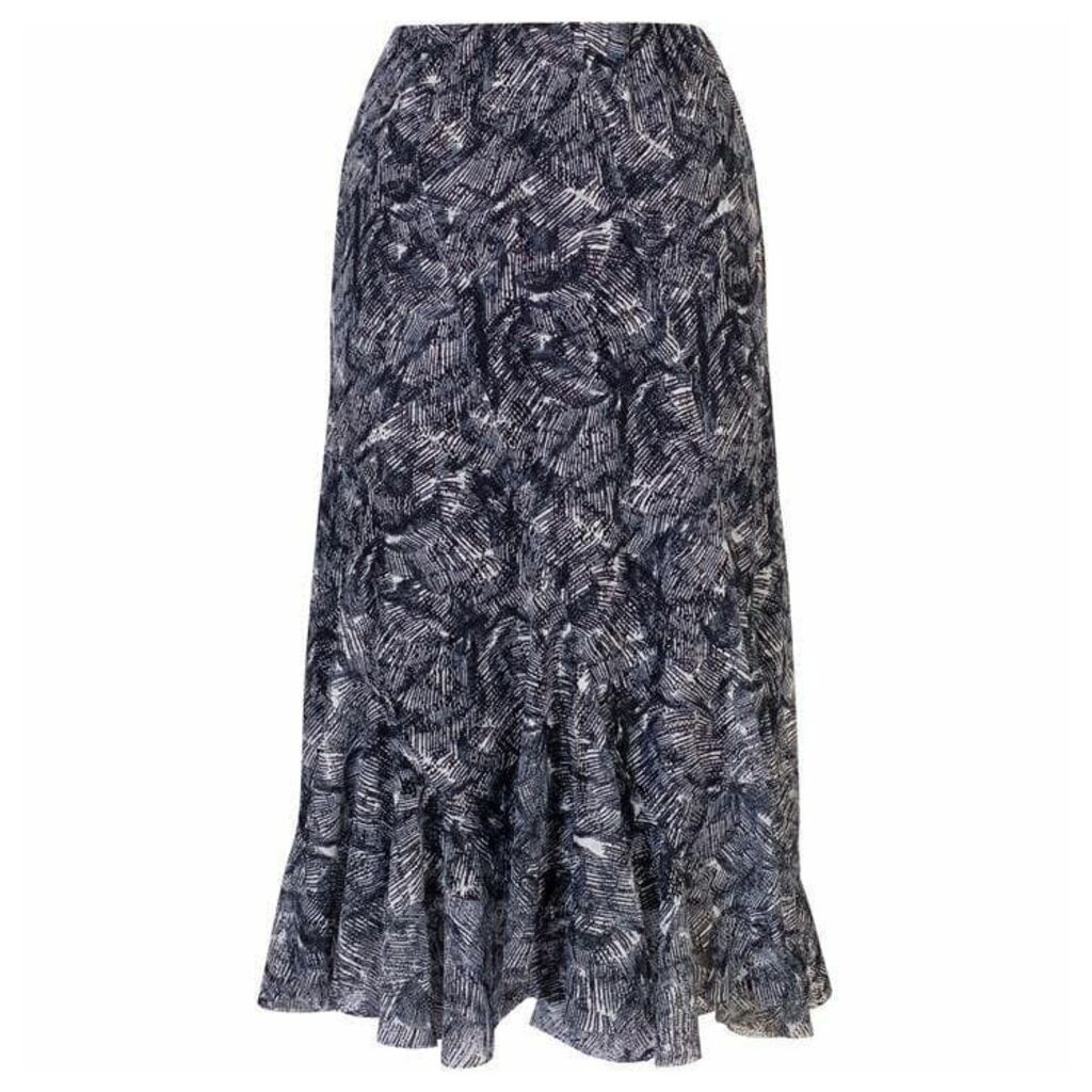 Chesca Printed Stretch Lace Curve Panel Skirt