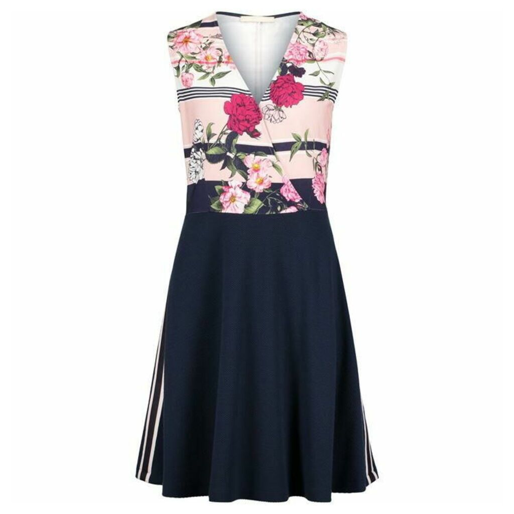 Betty and Co Floral Print Dress - White/Rosé