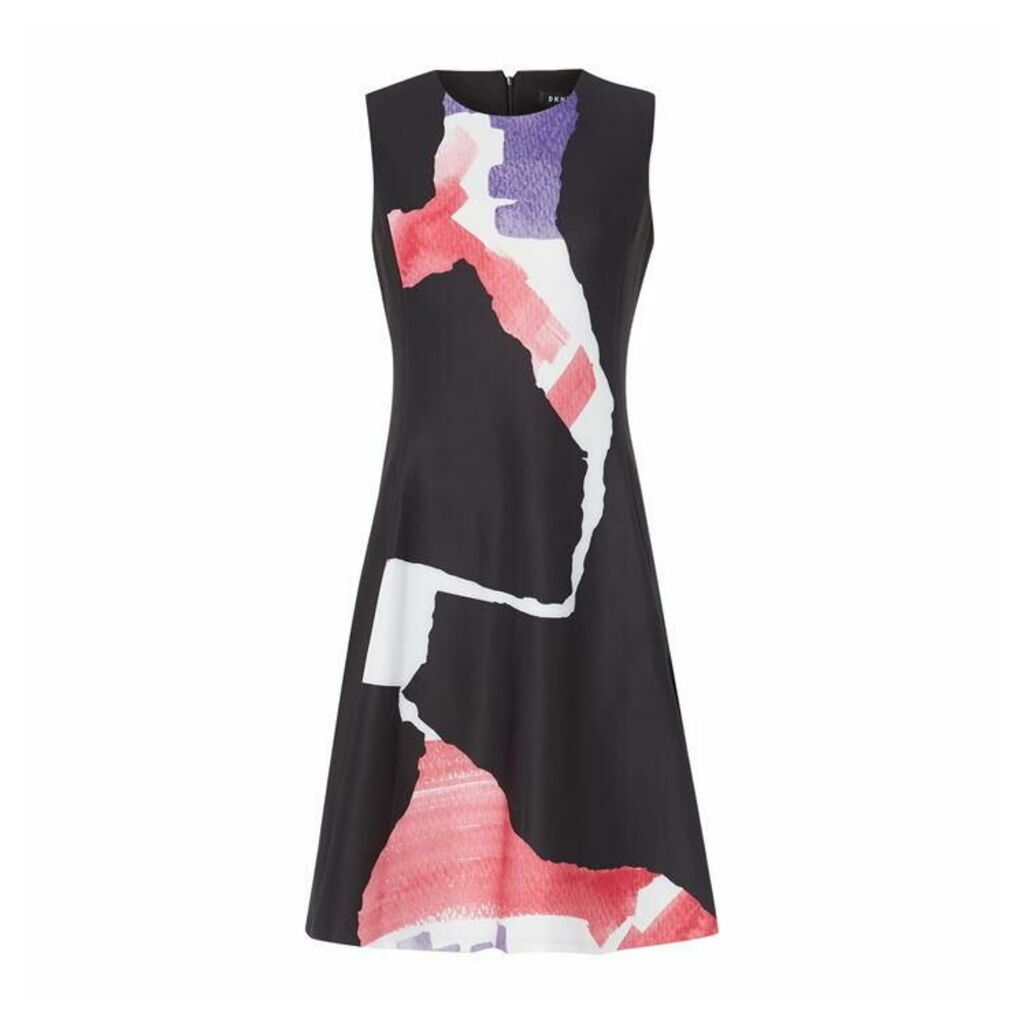 DKNY Occasion FF Colour Block Dress - Hot Pink