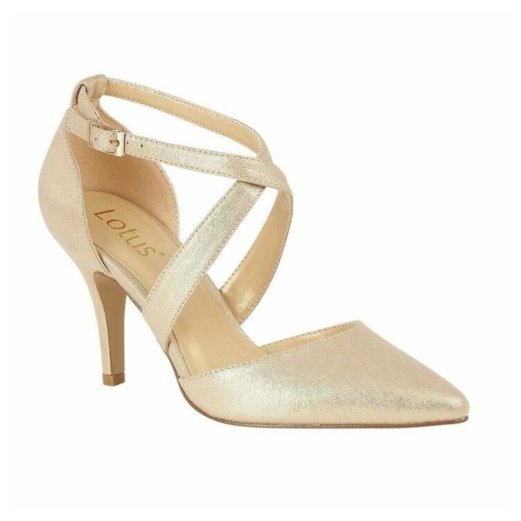 Lotus Shoes Justine Pointed-Toe Court Shoes - Gold Metallic