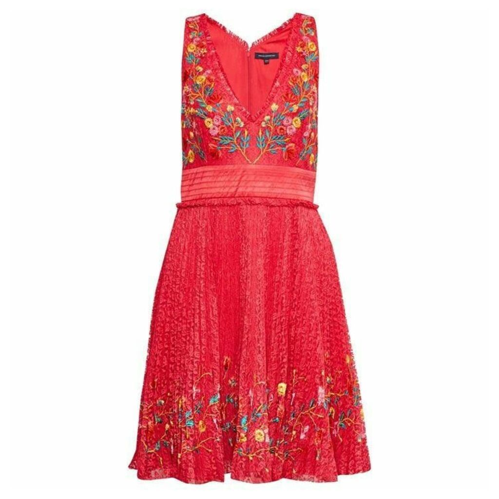 French Connection Amity Lace Flared Dress - Red