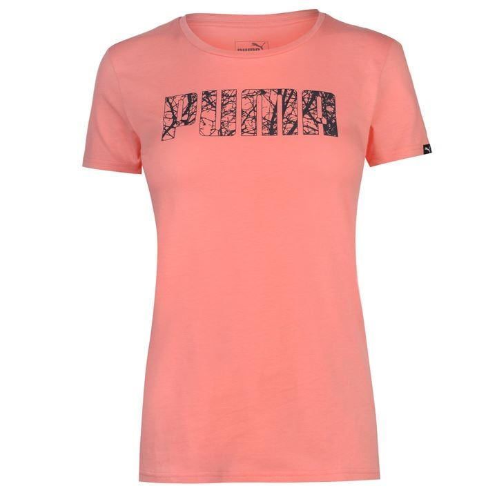Puma Big Logo QT T Shirt Ladies - Pink