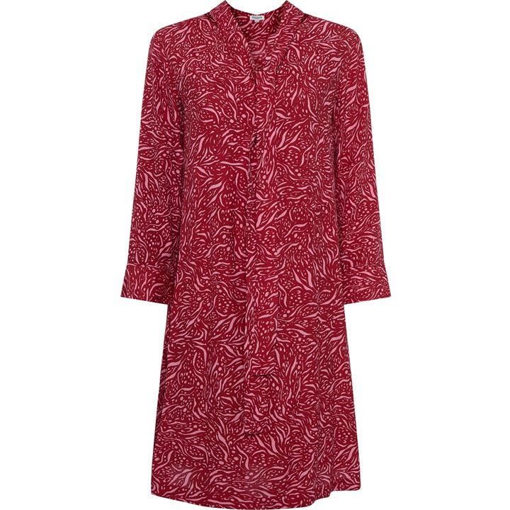 Great Plains Javan Print Tie Waist Dress - Red