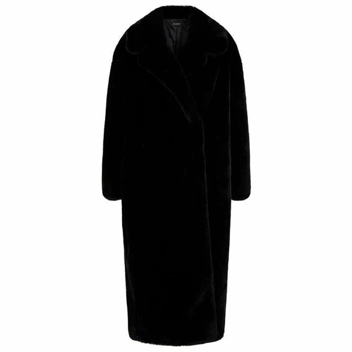James Lakeland Oversized Faux Fur Long Coat - Black