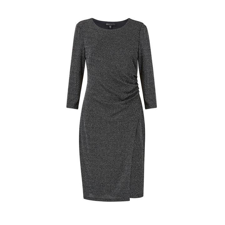 Mela London Side Ruched Glitz Bodycon Dress - Grey