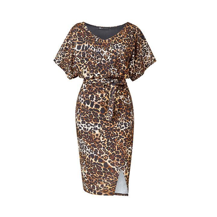 Mela London Leopard Printed Bodycon Dress - Brown