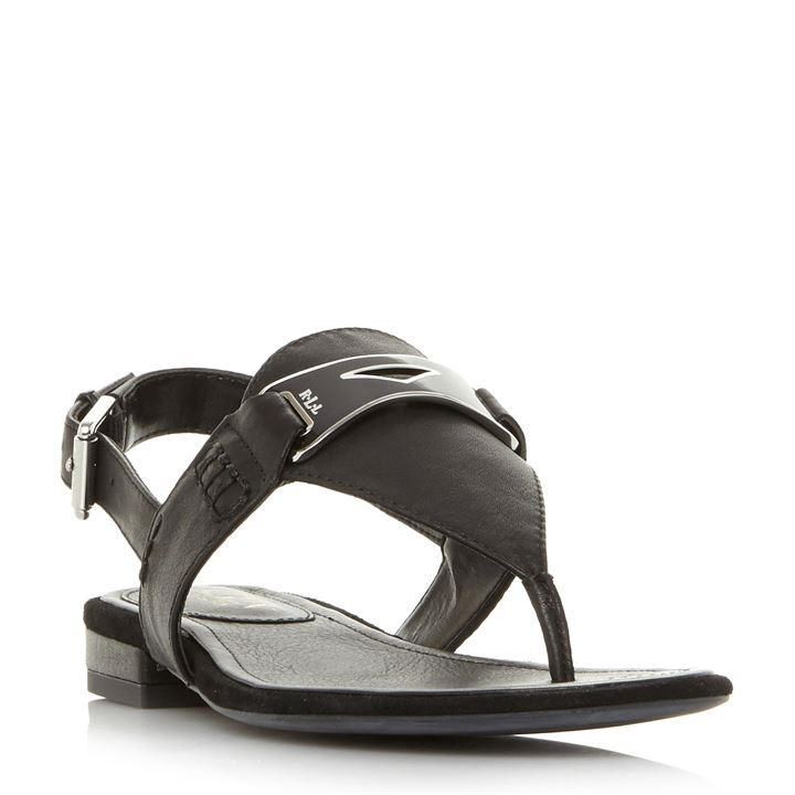 Lauren Dayna T-Post Sandals - Black