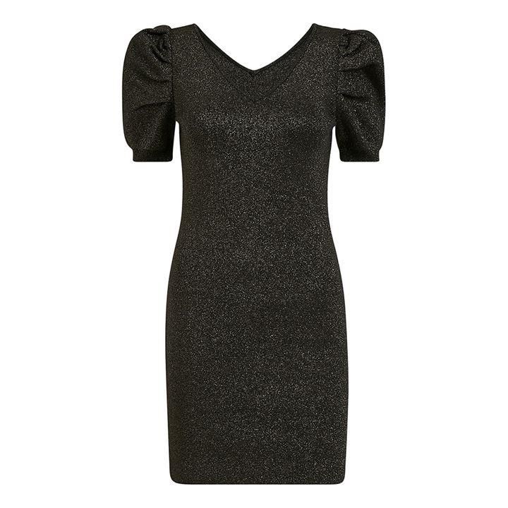 Mela London Black Puff Sleeve Knitted Bodycon Dress - Black