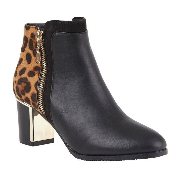 Lotus Shoes Greeve Animal-Print Ankle Boots - Black Leopard