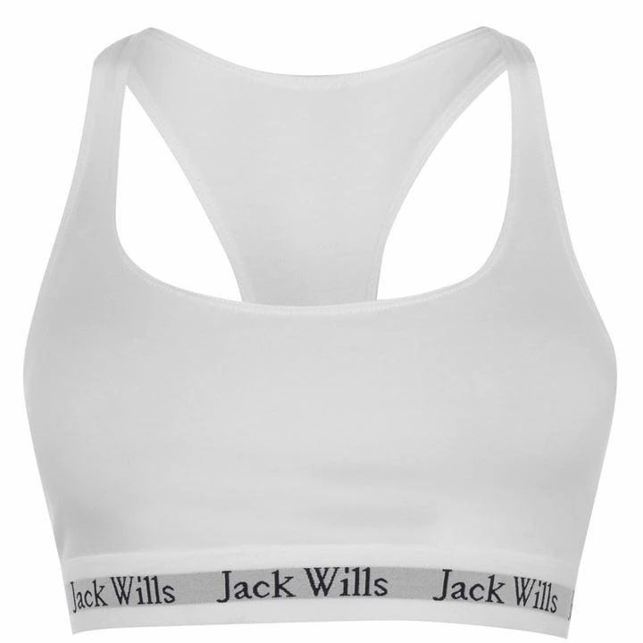 Jack Wills Dibsdall Heritage Racer Back Bralette - White