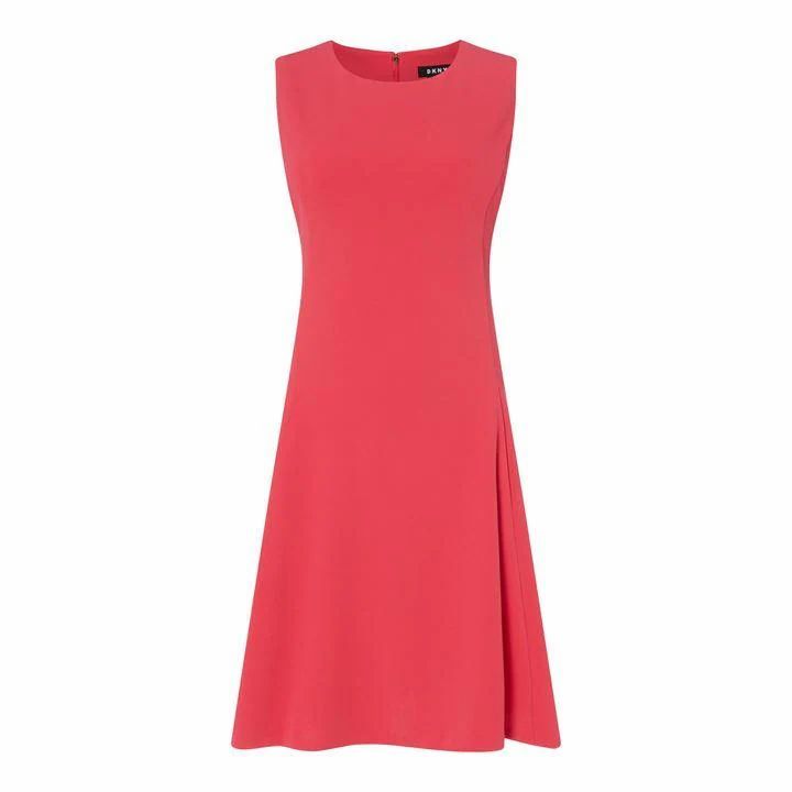DKNY Slim Line Fit and Flare Dress Ladies - Hot Pink