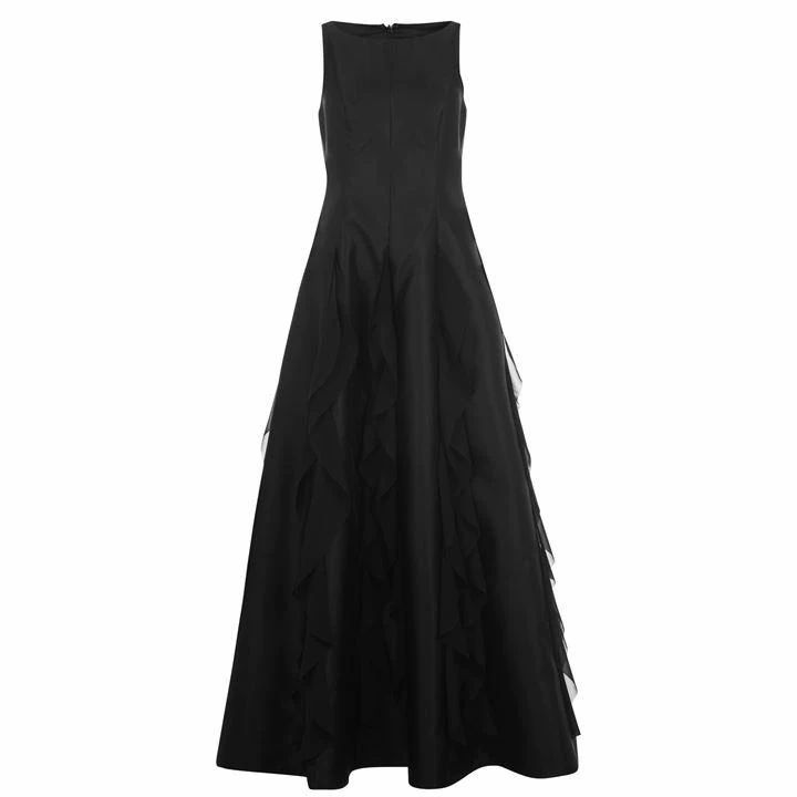 Adrianna Papell Mikado Chiffon Dress - Black