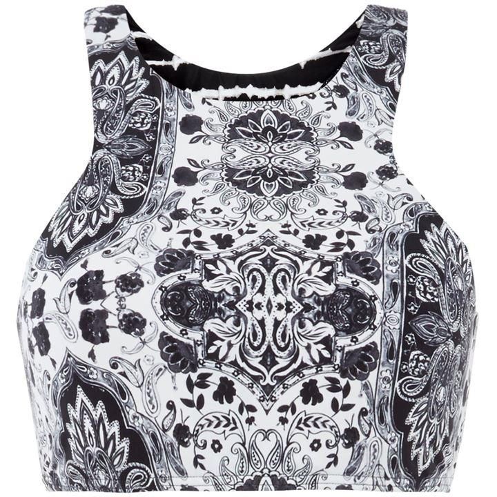 Seafolly Mandala reversible crop - Black