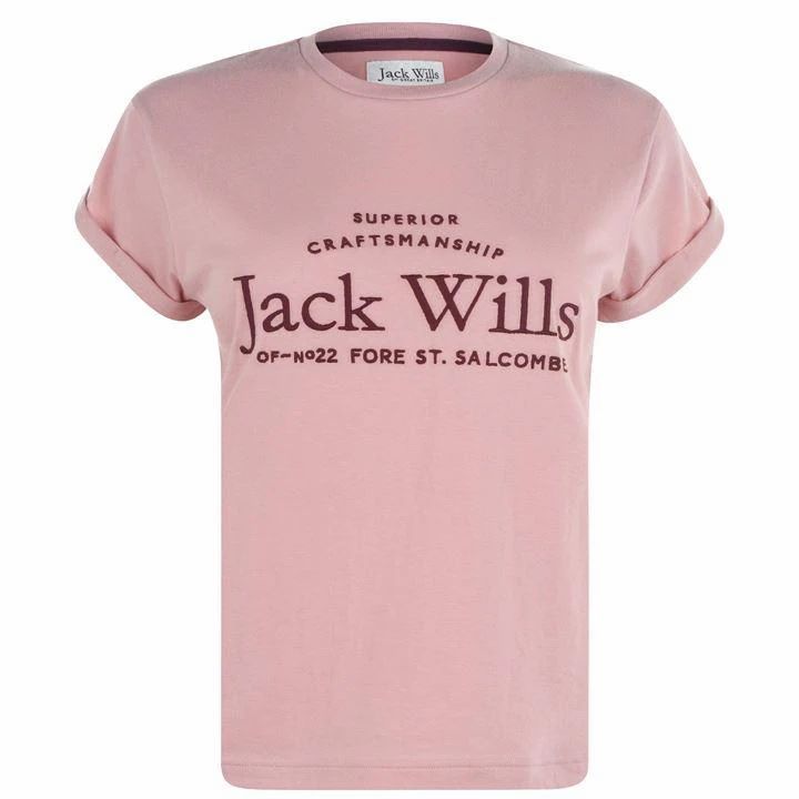 Jack Wills Signature Logo T-Shirt - Pink