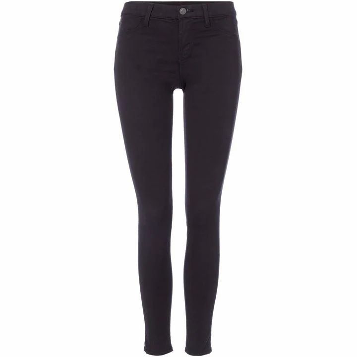 J Brand Mid rise luxe sateen super skinny jean in black - Black