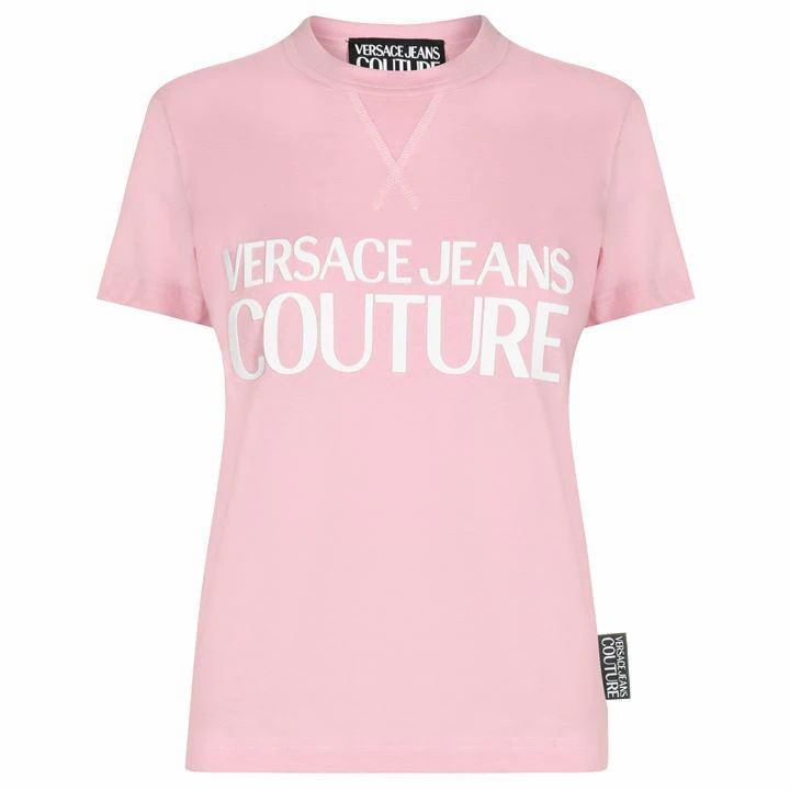 Versace Jeans Couture Contrast Logo t Shirt - Pink