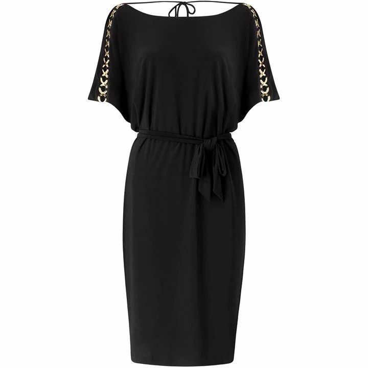 Ariella London Kacey Short Tie-Waist Dress - Black