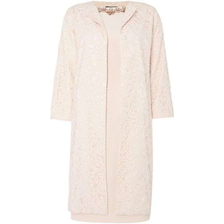 Adrianna Papell Two piece dress with full length jacket - Blush