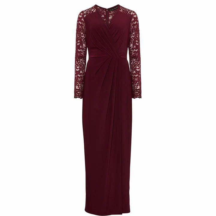 Phase Eight Elanor Lace Sleeve Maxi Dress - Berry
