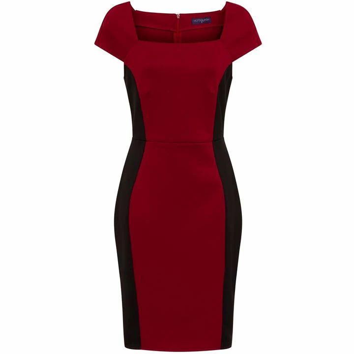 Square Necked Ponte Dress in Clever