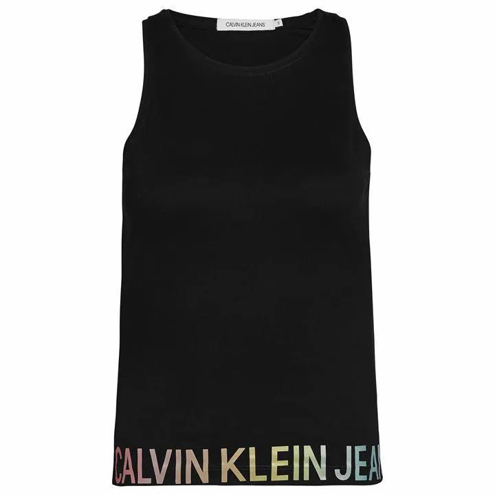 Calvin Klein Jeans Logo Hem Tank Top - CK Black