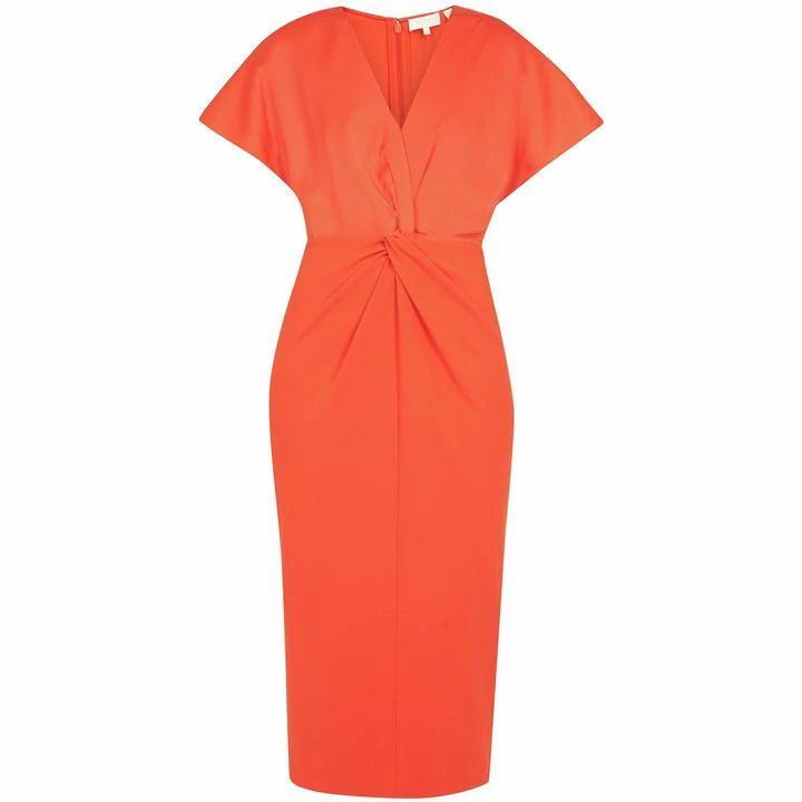 Ted Baker Ellame Wrap Over Full Sleeve Bodycon Dress - Orange