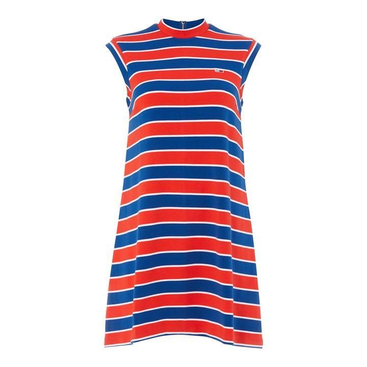 Tommy Jeans Tommy Stripe Dress - LIMOGES/SCARLET